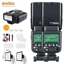 En Stock Godox 2 xTT685F + X1T-F gatillo 2,4G HSS 1/8000 s TTL II GN60 de Flash de la cámara speedlite para Fujifilm + 7 regalo Kit 2024 - compra barato