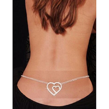 2016 Free Shipping Love Heart Summer Belly Ring Belly Navel Chain Body Piercing Jewelry Long Tassels Crystal Body Chains 2024 - buy cheap