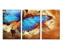 Art-Butterfly In Grunge Effect-Hand-Painted Modern Canvas Wall Art Animal Oil Paintings on Canvas for Home Decorations Art Work 2024 - buy cheap