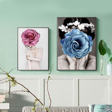 Oil Canvas Painting Modular Nordic Flower Girl Wall Art Canvas Posters Modern Artwork Living Room Bedroom Decorative Pictures 2024 - buy cheap