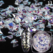 Треугольный ромб Хамелеон AB Paillettes Блестки для дизайна ногтей для ногтей блестки 3D украшения для ногтей мерцающий блеск MJZ2050 2024 - купить недорого