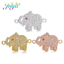 Juya-componentes de fabricación de pulseras DIY para mujer, dijes de animales de circonia cúbica hechos a mano, conectores de elefante para joyería de moda 2024 - compra barato