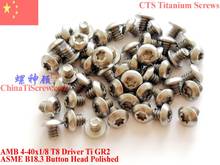 Titanium screws 4-40x1/8 Button Head Torx T8 Driver Ti GR2 Polished 50 pcs 2024 - buy cheap