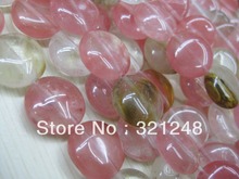 multicolor watermelon quartz 14mm round coin loose spacers accessories beads for jewelry making 15inch MY035 2024 - buy cheap