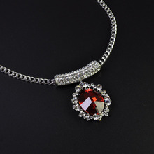 Подвеска из серебра 925 пробы с натуральными полудрагоценными камнями, роскошное Австрийское ожерелье с австрийским красным кристаллом, подарок для девушки 2024 - купить недорого