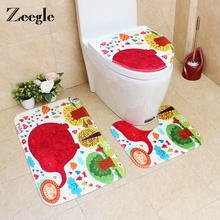 Zeegle tapete de banheiro decorativo, tapete com desenho animado para chão, pé, tapete decorativo de lã coral, para banheiro 2024 - compre barato