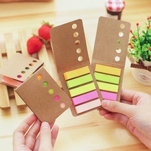 5 Pads/Pack Kraft Paper Cover Candy Color Sticky Notes Page Marker Index Tabs 2024 - buy cheap