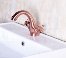 Antique Red Copper Double handle Restroom bathroom wash basin faucet Hot and cold bath sink tap znf252 2024 - buy cheap