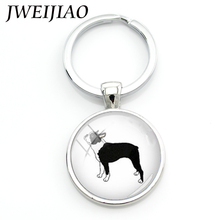 JWEIJIAO Custom Pet Dog Key Chain Vintage Minimalist  Hound Boston Terrier Keychain Lovely Dog Profile Picture Keyholder 2024 - buy cheap