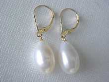 Regalo de las mujeres de amor 9,5 MM x 11MM AAA blanco auténtico perla criolla pendientes mujer para joyería 2024 - compra barato