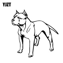 YJZT, 12,5 см * 13 см, Виниловая наклейка с рисунком собаки питбултерьера, автомобильная наклейка, черный/серебристый цвет 2024 - купить недорого