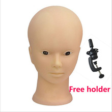 52cm Bald Manikin head With Black Table Clamp Woman Doll Head For Wig Making Hat Display Maniquin Head Wig Stand 2024 - buy cheap