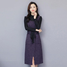 2018 NEW Autumn Winter Knitted Sweater Dress Women Elegant Long Sleeve Slim Plus Size Pullover Sweater Long Dresses 2024 - buy cheap