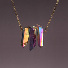 5 видов цветов ручной работы специальный нерегулярный натуральный камень кулон ожерелье под античную бронзу необработанный кварц кулон ожерелье 2024 - купить недорого