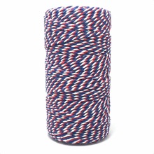 2016 NEW 8ply 1.5mm Cotton Bakers Twine Mix 100yard/rolls Baker's Twine Gift Packing red/Sapphire blue/white Twine for Crafting 2024 - buy cheap