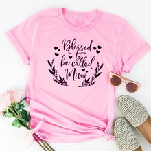 Abençoado para ser chamado de Mimi t-shirt da forma das mulheres camiseta rosa feminina slogan engraçado tumblr camisa grunge algodão Christian t 2024 - compre barato