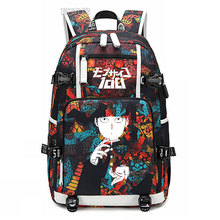 New Mob Psycho 100 schoolbag Printing laptop bag Men Travel bags USB Charging knapsack Mobu Saiko Hyaku Oxford Backpack 2024 - buy cheap