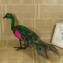 simulation cute  colorful peacock 25x42x12cm model polyethylene&furs bird model home decoration props ,model gift d689 2024 - buy cheap