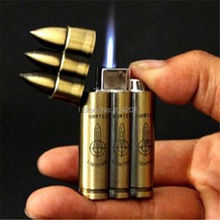 Iron Single Jet Flame Cigarette Cigar Torch Lighter Three Bullets Shaped Lighter 2024 - buy cheap