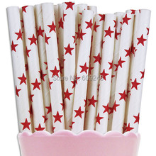 100pcs Mixed Colors Red Star Paper Straws,4th of July Drinking Paper Straws Bulk Wholesale,Christmas,Holiday,Kids Birthday Party 2024 - buy cheap