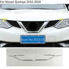 Car Styling Protection ABS Chrome Trim Front Up Grid Grill Grille Molding Hoods Panel 2pcs For Nissan Qashqai 2016 2017 2018 2024 - buy cheap