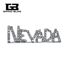 USA States Theme Gift Bling Rhinestone "NEVADA" State Word Pin Crystal Brooch Jewelry 2024 - buy cheap