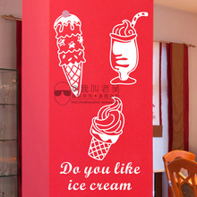 Ice Cream Sticker  Cafes Bread Cake Kitchen Wall Art Removable Sticker Decal DIY Home Decoration Mural Decor Coffee Shop Decal 2024 - buy cheap