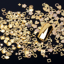 Dourado/prata forma misturada aleatoriamente, 200 peças, metal, arte de unha, decoração, pinos metálicos, adesivo, liga de ferramentas de moda para manicure 2024 - compre barato