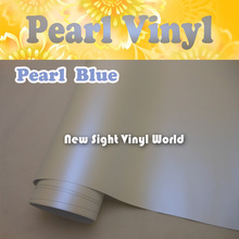 Premium Satin Pearl Blue Car Vinyl Matte Pearl Blue Car Wrap Air Free Bubble Vehicle Wraps Size:1.52*20M/Roll (5ft x 65ft) 2024 - buy cheap