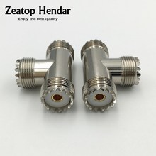 Divisor de enchufe hembra, accesorio de latón UHF hembra a dos, 2 x SO239 UHF hembra Triple SO 239, Conector de Cable Coaxial hembra de 3 vías T, 10 Uds. 2024 - compra barato