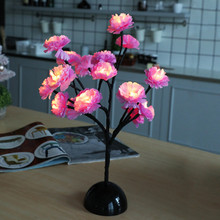 Lámpara Led de mesa con flores para decoración de interiores, luz de noche para árbol, regalo romántico para chica de Navidad 2024 - compra barato