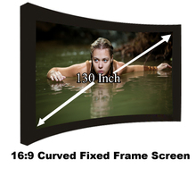 Pantalla Full HD para cine, pantalla de proyección de marco fijo curvo de 130 pulgadas, montaje en pared artesanal, pantalla de proyector 3D, 16:9 2024 - compra barato