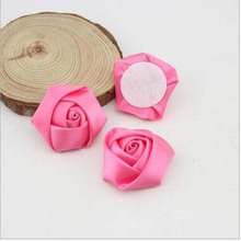Cinta Rosa satinada hecha a mano para hacer ramo de flores de boda, accesorios de flores, 200 unids/lote, 3,5 cm 2024 - compra barato