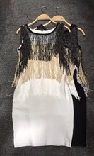 Vestidos cortos de cóctel a la moda para mujer, vestidos sexis de cuello redondo con borla sin mangas para fiesta de graduación, ajustados, 2018 2024 - compra barato