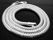 FREE SHIPPING,wholesale 925 Sterling Silver 4mm Snake chain /Necklace 24inch, 925 silver necklace,925 silver fashion jewelry 2022 - купить недорого