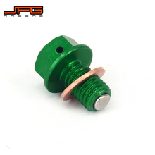 CNC Green Billet Aluminum Magnetic Oil Drain Plug Bolt For KAWASAKI KX65 KX85 KX100 KX125 KX250 KX500 KX250F KX450F KLX250 2024 - buy cheap