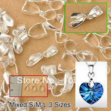 24Hours Free Shipping 120PCS Mix Size S-M-L Jewelry Findings Bail Connector Bale Pinch Clasp 925 Sterling Silver Pendant 2024 - buy cheap