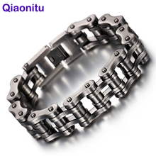 Punk Brushed Bike Chain Bracelets Cool Men's Biker Bicycle Bracelet Fashion Male Matte Stainless Steel Motorcycle Bangle Jewelry 2024 - buy cheap