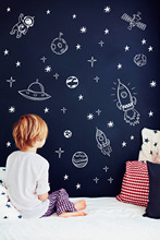 Outer Space Nursery Wall Decals For Boy Room Space Wall Sticker Kids Decor Rocket Ship Astronaut Vinyl Decal Planet Decorate D15 2024 - buy cheap