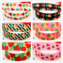 7/8'' Free shipping pineapple watermelon star printed grosgrain ribbon hairbow headwear party decoration diy wholesale 22mm S568 2024 - buy cheap
