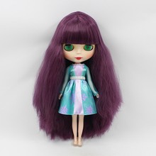 Nude blyth dolls (purple  hair) straiht hair with bang 5548 2024 - buy cheap