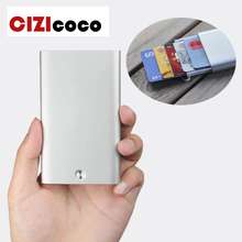 Cizicoco 2020 business card holder metal stainless steel creative office aluminum card pack credit card holder rfid wallet 2024 - buy cheap