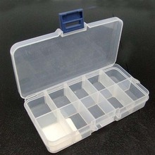 Caixa de armazenamento plástica transparente ajustável, para jóias de pequeno componente, caixa de ferramentas, bolinhas, organizador de unha, arte, estojo de ponta, 15 grades 2024 - compre barato