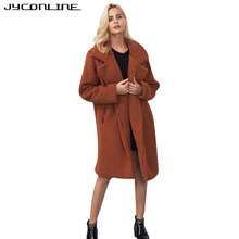 JYConline Warm Winter Coat Women Lamb Fur Woolen Coat Hairy Jacket Women Autumn Outerwear Large Size Long Coats Female Cardigan 2024 - buy cheap