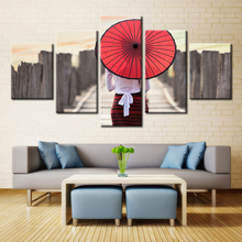 5PCS/set Unframed Japanese Umbrella Wall Art for Bathroom Decorations Oil Painting on Canvas Customized & Wholesale 2024 - buy cheap