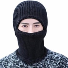 Balaclava quente feminina e masculina, chapéu de inverno de malha térmica de lã, máscara para o rosto inteiro, gorros corta-vento, boné rússia, aquecedor de pescoço 2024 - compre barato