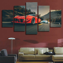 Wall Art Canvas Pictures HD Printed Poster Frame Modern Living Room Home Decor 5 Pieces Red Luxury Sports Car Drift Painting 2024 - buy cheap