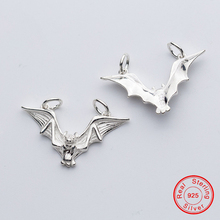 UQBing-abalorios de plata esterlina 925 para mujer, accesorio geométrico de 29x17mm, joyería de Animal de murciélago, abalorios de plata artesanales 2024 - compra barato