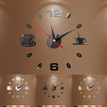 Relógio de parede 3d diy com espelho, arte em decoração moderna, grande, adesivo de parede para casa, escritório 2024 - compre barato