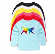 Camisetas de manga larga para niños y niñas de 1 a 14 años, ropa con estampado de gato y animales, ropa de Navidad, nueva 2024 - compra barato